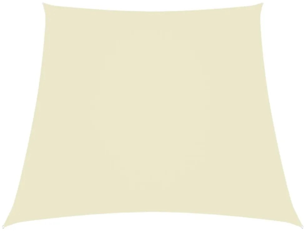 krémszínű trapéz alakú oxford-szövet napvitorla 2/4 x 3 m