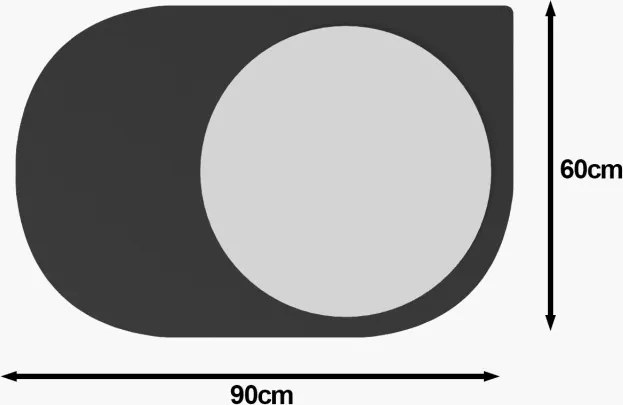 Pubble tükör, fekete, 60 cm