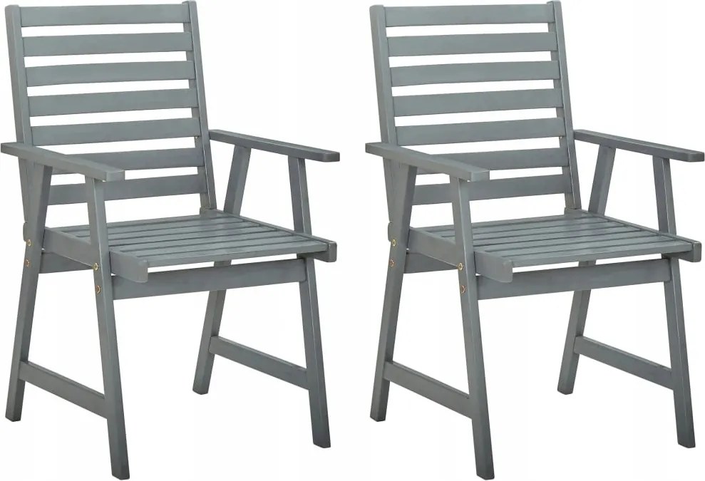 Szürke Székek Kerti Szék Tömör Akácfa 2 Db