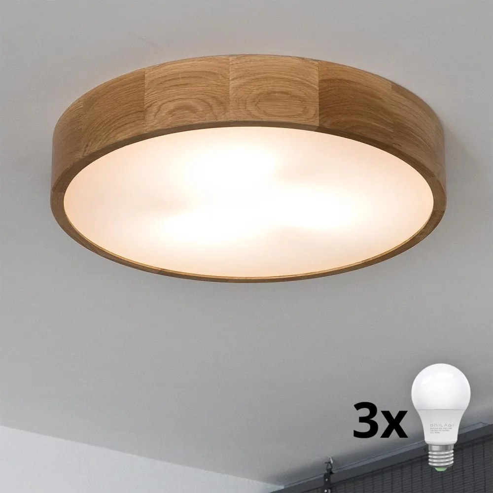 Brilagi - LED mennyezeti lámpatest CARVALHO 3xE27/15W/230V tölgy átm. 47,5 cm