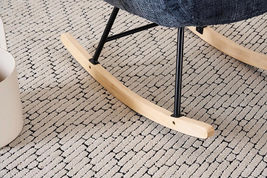 Hintaszék, relaxációs szék kordbársony kárpitozással, sötét szürke