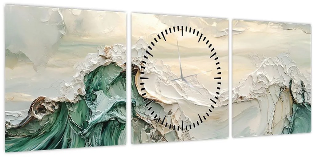 Kép - 3D tengeri absztrakció (órával) (90x30 cm)