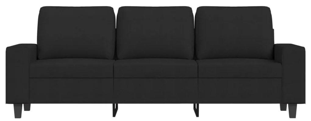 vidaXL 3 személyes fekete szövet kanapé lábtartóval 180 cm