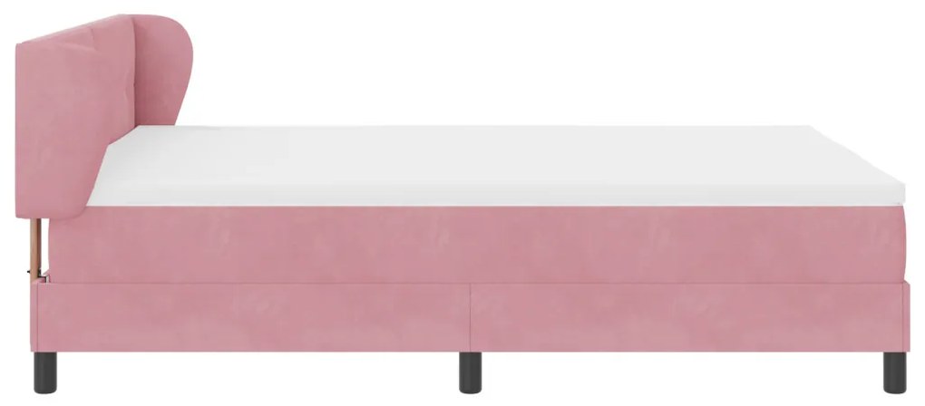 Boxspring Ágy Mattal Rózsaszín 140x200 cm Bársony