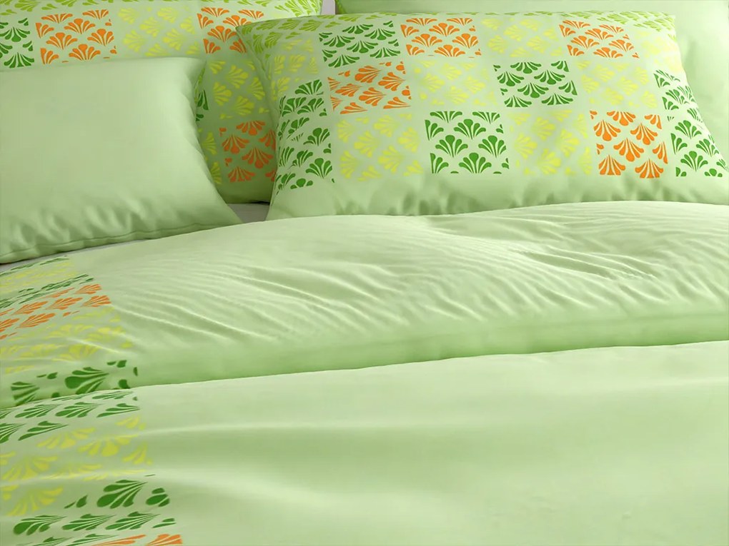 Mikroszatén ágyneműhuzat VELLARI, zöld Ágyneműhuzat mérete: 70 x 90 cm | 140 x 200 cm
