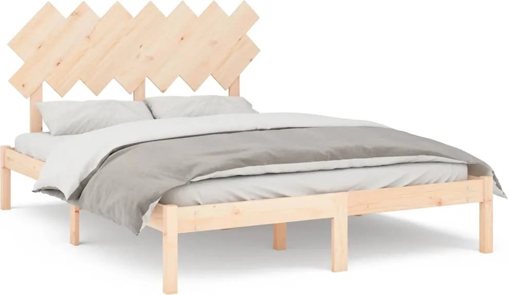 vidaXL tömör fa ágykeret 150 x 200 cm (King Size)