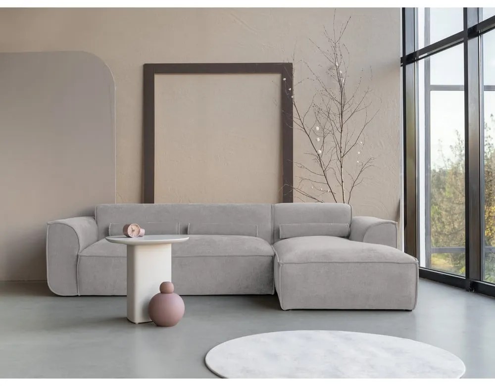 Világosszürke sarokkanapé (jobb oldali) Flex Felix – Miuform