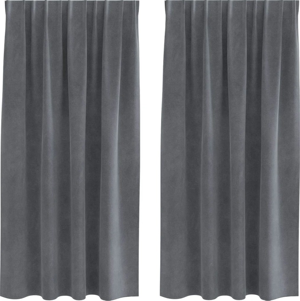 vidaXL Sötétítő függönyök 2 pcs Világosszürke 140 x 175 cm Bársony