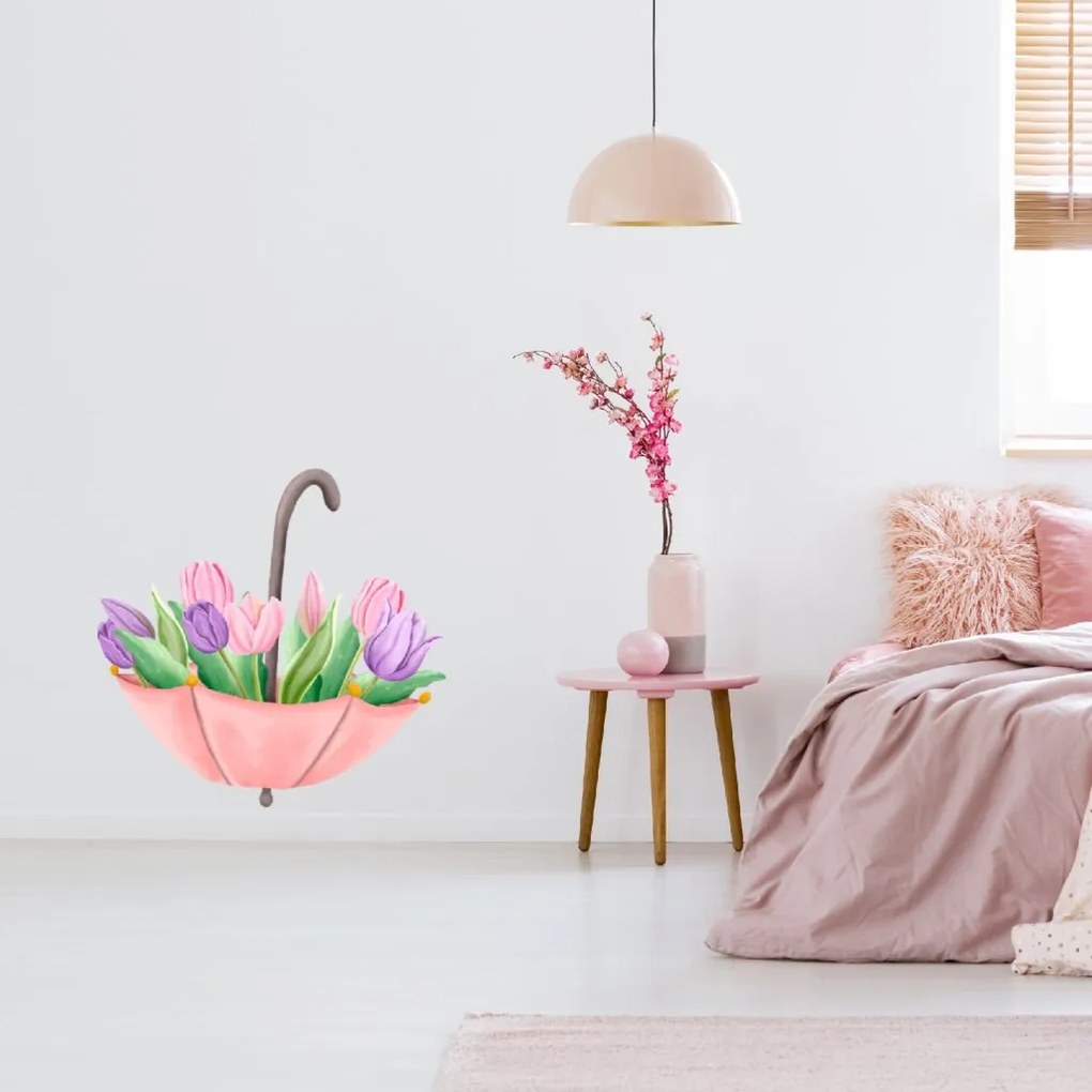 PIPPER. Textil falmatrica "Esernyő tulipánokkal"
