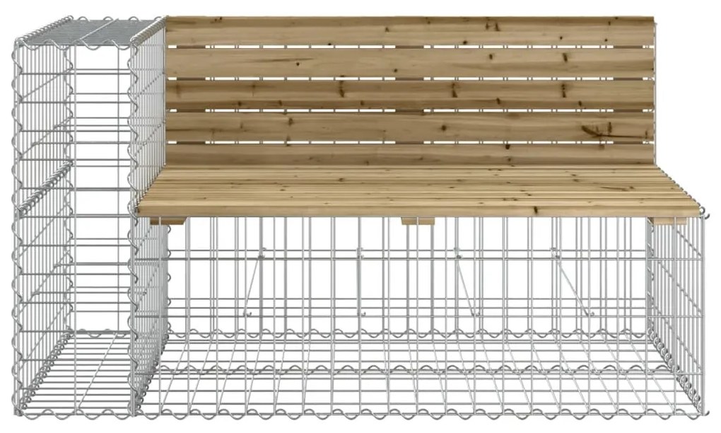 tömör impregnált fenyőfa gabion kerti pad 244x71x65,5 cm