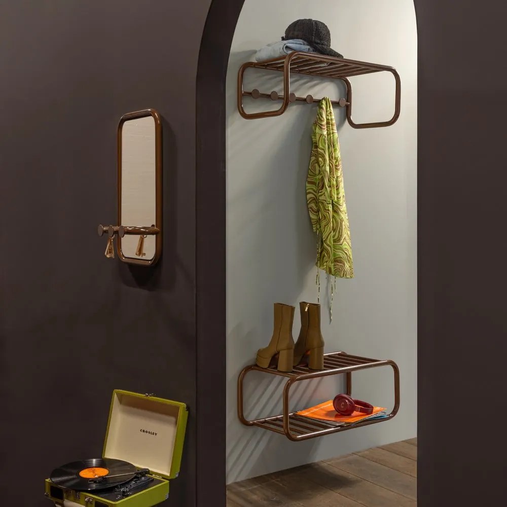 Sötétbarna fém függő cipőtartó 72x28x35 cm Retro – Spinder Design