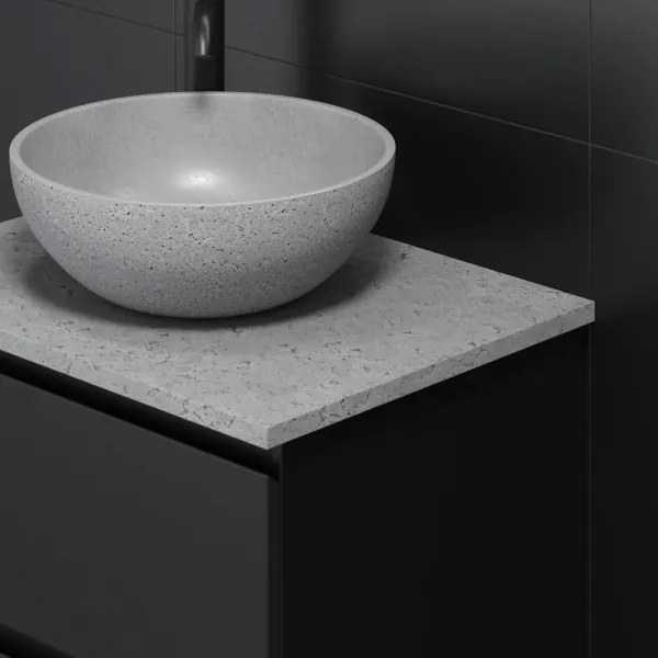 BATH DELUXE 06-039-19-23-00 - BERGEN ráépíthető mosdó, átmérő 39 cm, beton/szürke