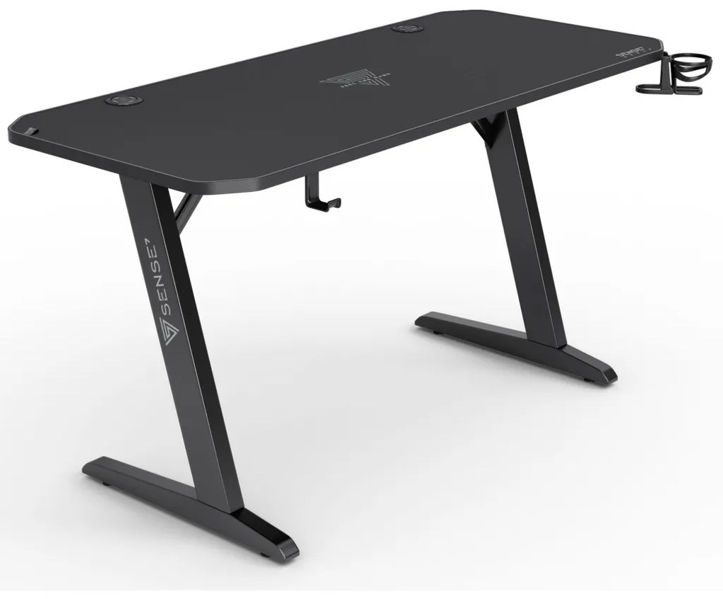 Gamer asztal SENSE7 Nomad Classic Desk, 140×60 cm Black color