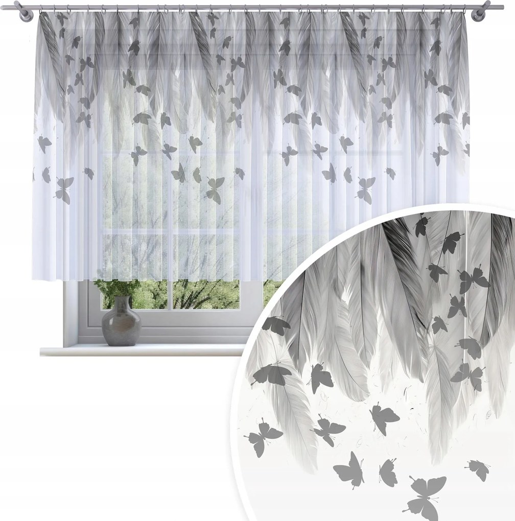 Függöny Kész Fátyol 300X130 Festett Mintás Béka Szalag Függöny 199