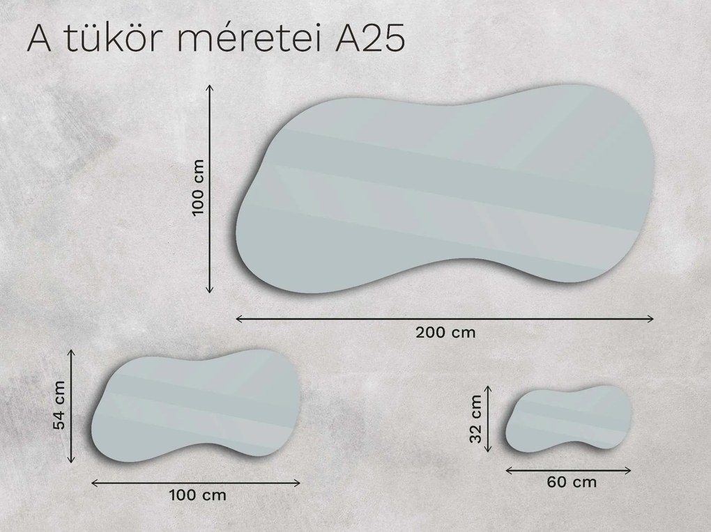 Organikus tükör LED világítással A25