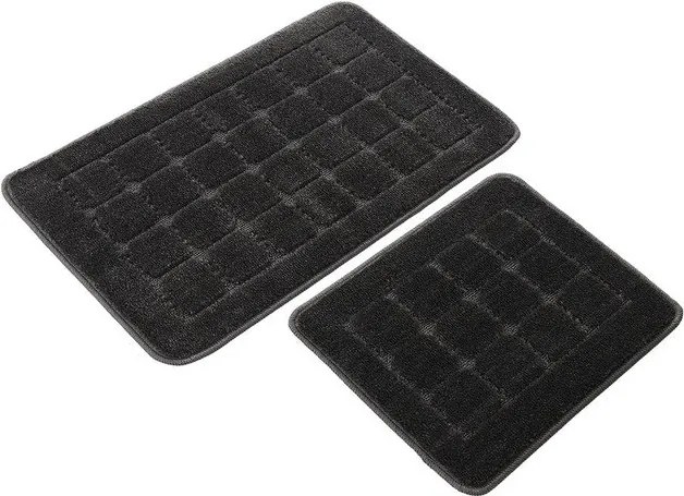 Antracitszürke fürdőszobai kilépő szett 2 db-os 50x80 cm Kareli – Foutastic