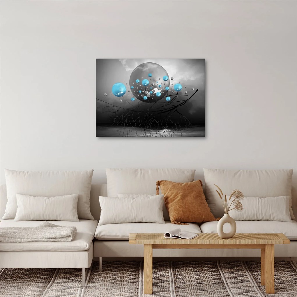 Kép- világos kék absztrakt gömbök (70x50 cm)