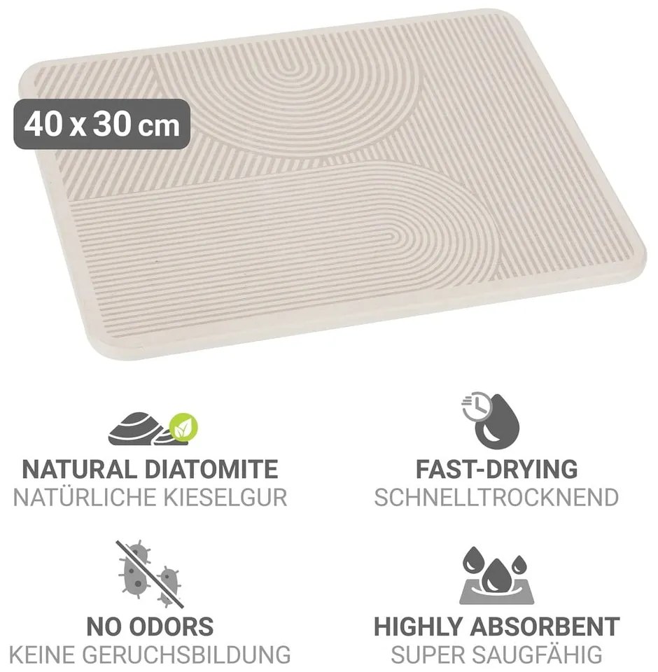 Bézs kovaföld edénycsepegtető alátét 40x30 cm Damon – Wenko