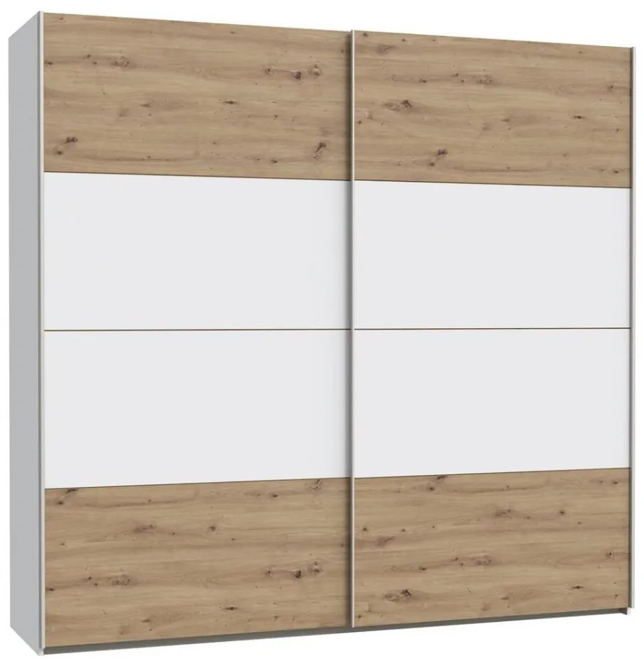 KARO gardróbszekrény 220x210 cm fehér/artisan tölgy