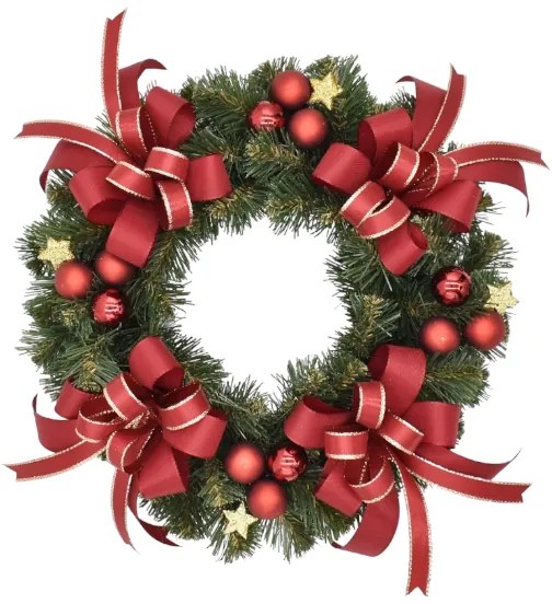 Adventi koszorú Piros-arany 25 cm
