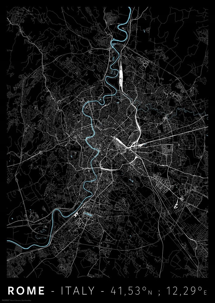 Róma várostérkép poszter A3 29,7x42 cm