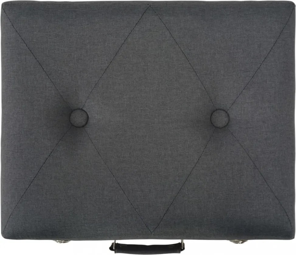 sötétszürke kárpitozott tárolóülőke 40 cm