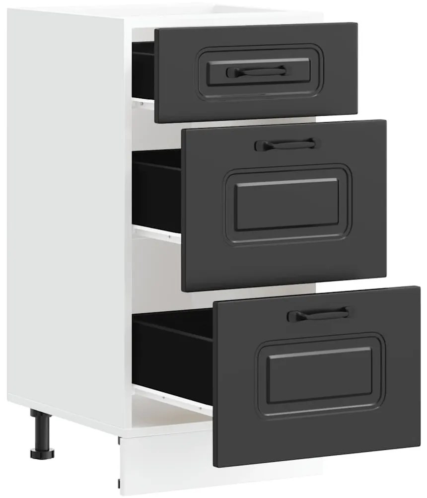 fekete, műfa konyhaszekrény „Kalmar”