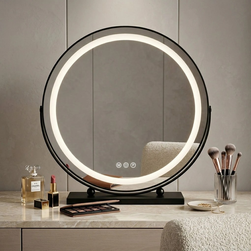 Rea Rea, LED SMINKTÜKÖR Fekete 50 cm, HOM-12022