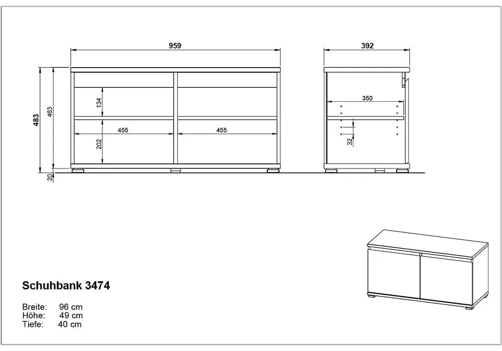 Ülőkés cipőtartó tölgyfa dekorral Lissabon - Germania