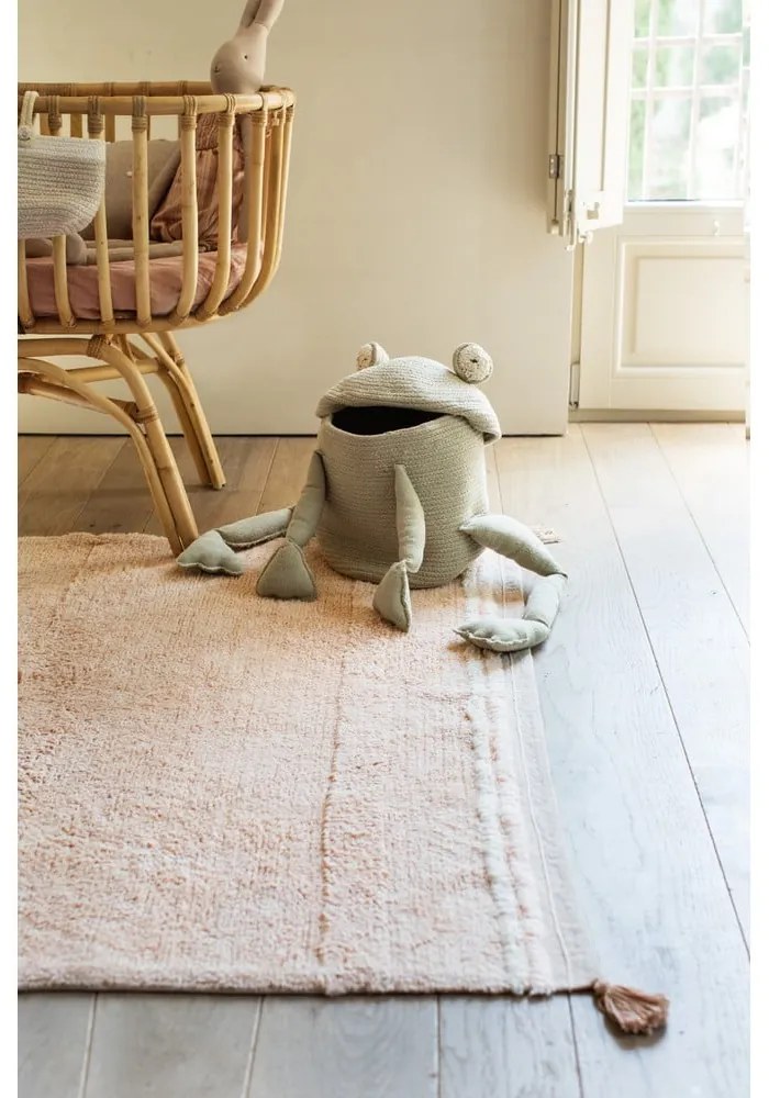 Világoszöld textil játéktároló kosár ø 23x35 cm Fred the Frog – Lorena Canals