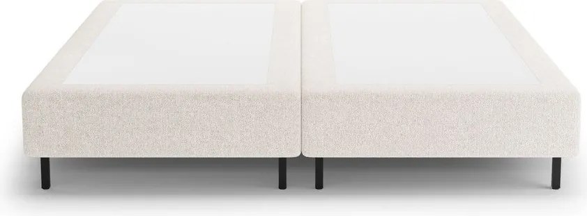 Krémszínű kárpitozott franciaágy ágytámla nélkül 200x200 cm Whale – Micadoni
