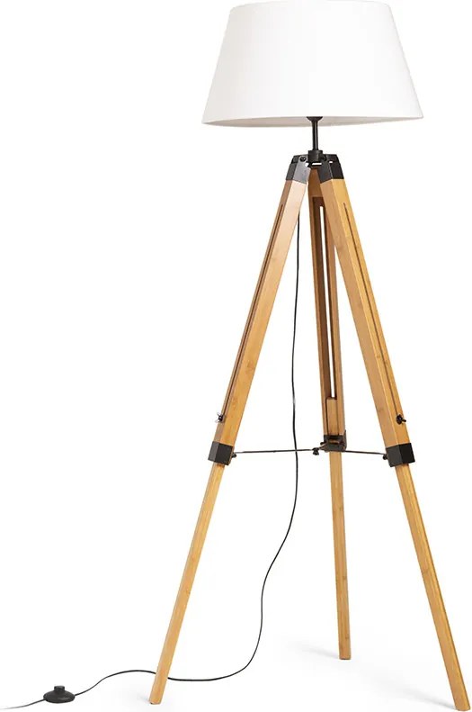 RENDL ALVIS/AMBITUS 46 stojanová bílá bambus/černá 230V LED E27 15W
