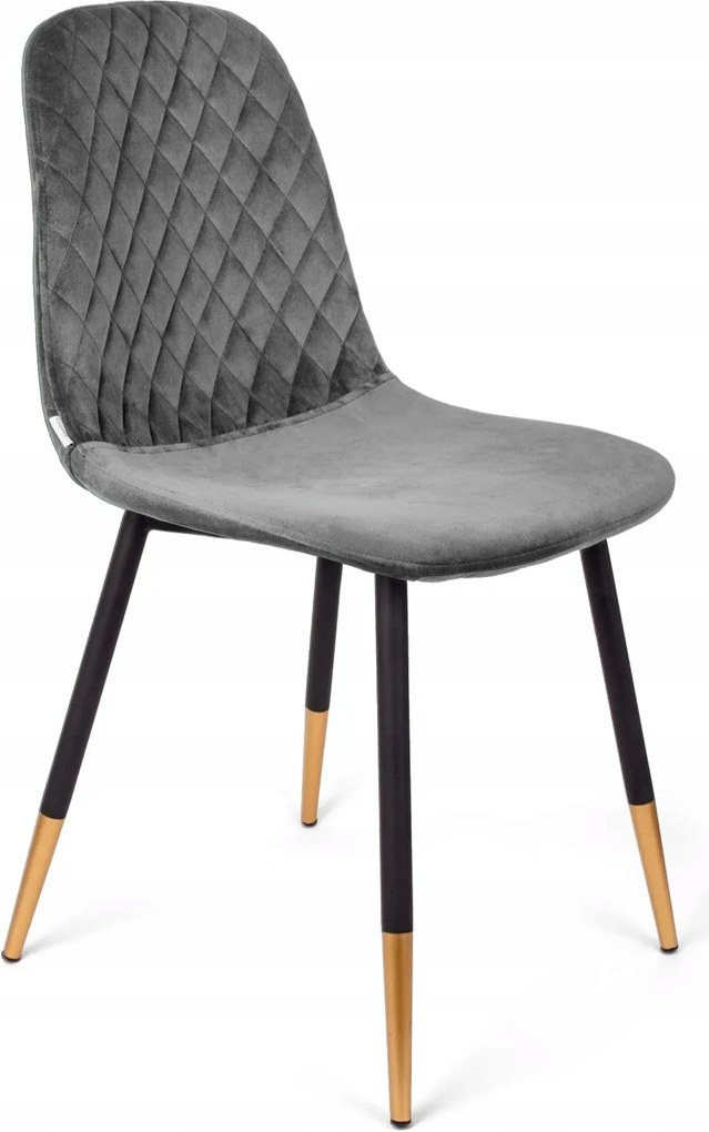Kárpitozott szék velúr szürke 44x52x85 Noir étkező nappali Homla
