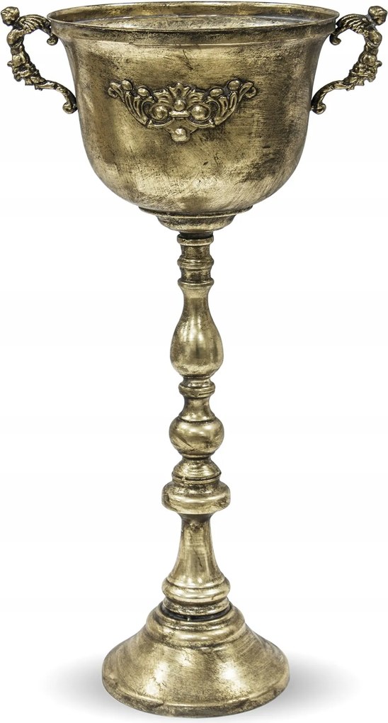 Magas arany fém öregített dekoratív váza lábvédő dekoráció