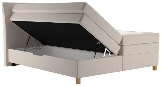 Boxspring ágy BEA 160x200 cm bézs színű matraccal