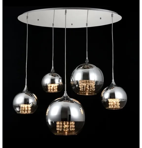 Maytoni P140-PL-170-5-N - Csillár zsinóron FERMI 5xE27/60W/230V króm