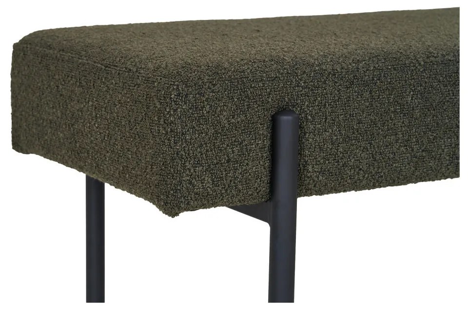 Swindon pad, buklé, sötétzöld, fekete lábakkal 100x36x42,5 cm