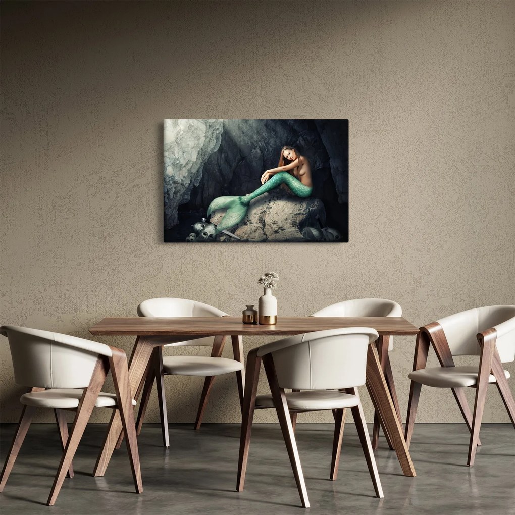 Kép - Hableány a sziklán (90x60 cm)