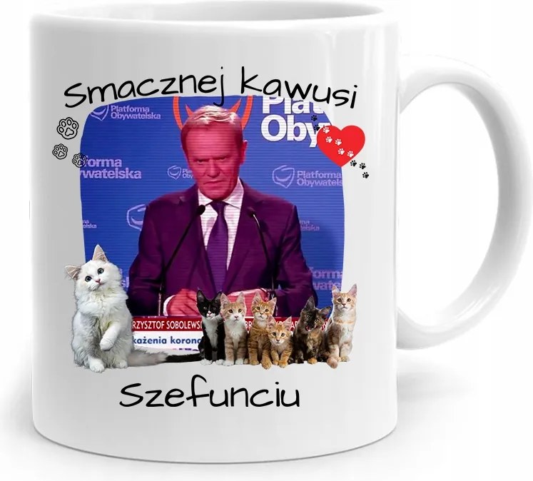 Donald Tusk Bögre Főnök Platform Ajándék fényképes nyomtatással