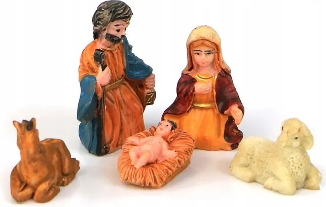 Karácsonyi Betlehem Figurák Jézus József Mária állatok 5 db