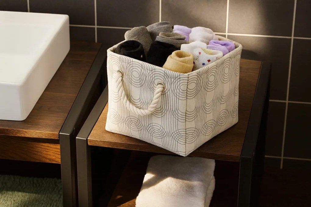 Geometrikus tároló doboz 26 x 26 x 22 cm - m méret