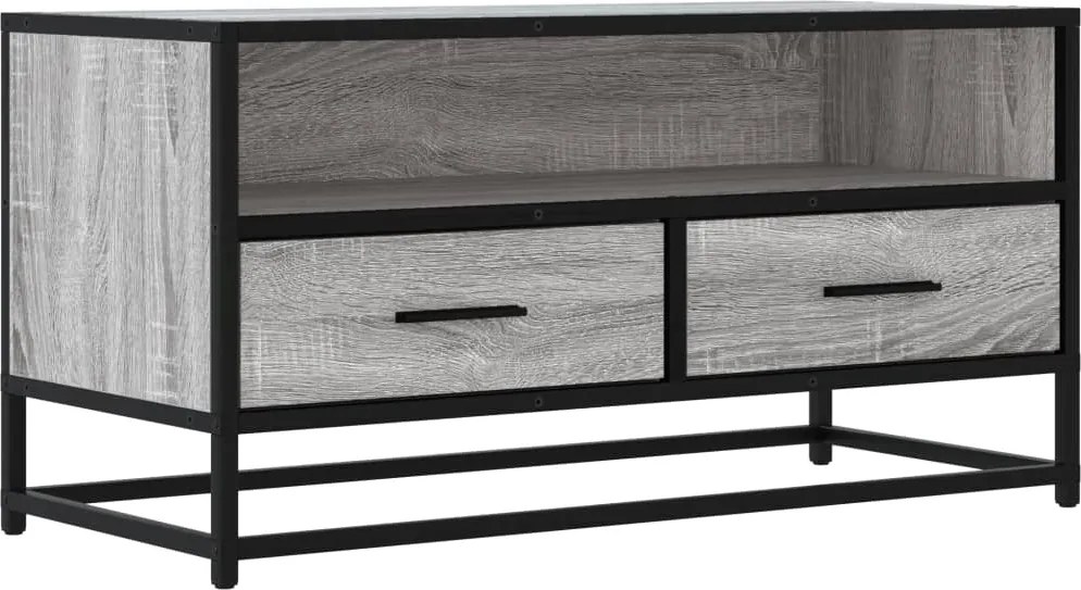 vidaXL szürke sonoma színű szerelt fa és fém TV-szekrény 80x34,5x40 cm