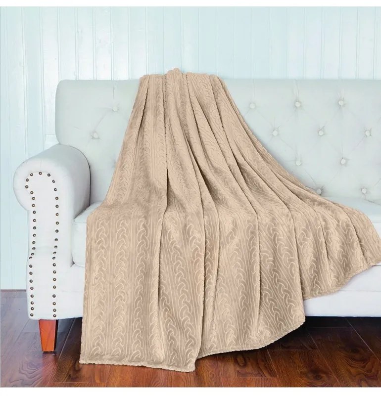 EMI Elite világosbarna mikroszálas takaró 200 x 240 cm