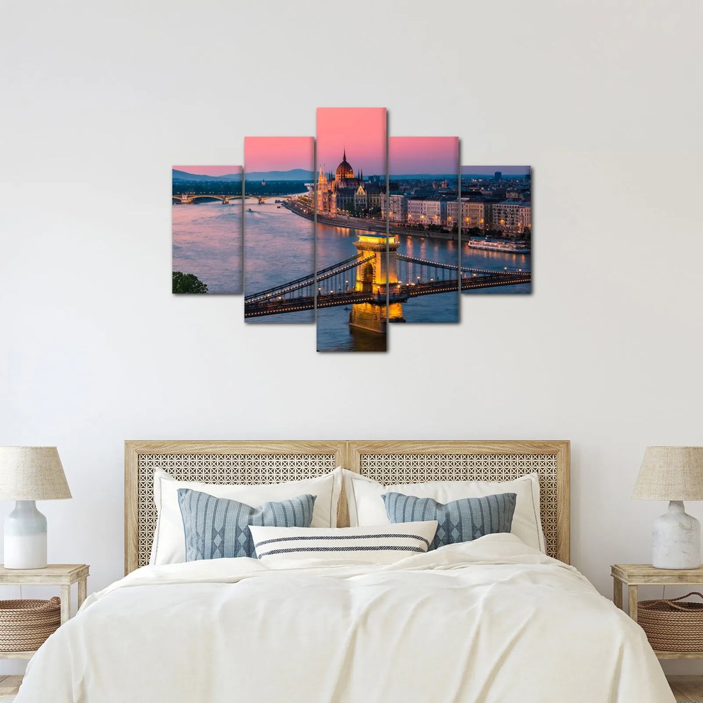 Kép - panoráma a városra, Budapest, Magyarország (150x105 cm)