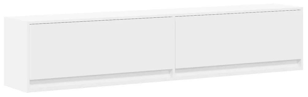 fehér falra szerelhető TV-szekrény LED-del 180 x 31 x 38 cm