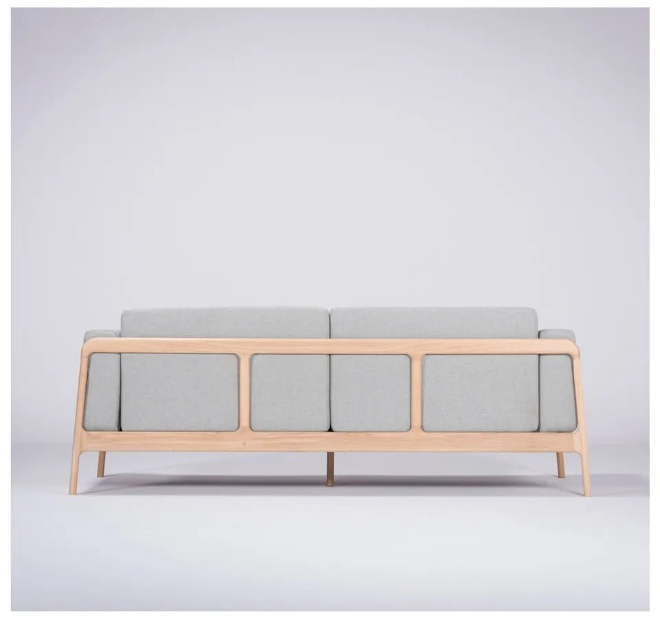 Fawn kékesszürke kanapé tölgyfából, 210 cm - Gazzda