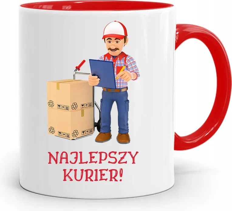 Piros Bögre Futárnak Legjobb Futár nyomtatott fényképpel