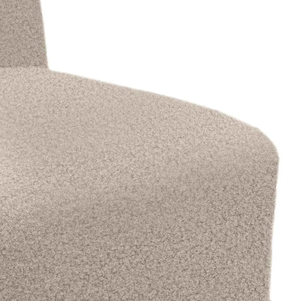 moduláris kanapéegység karfa nélkül, világosszürke, göndör, gyapjúszerű szövetből, 55 cm