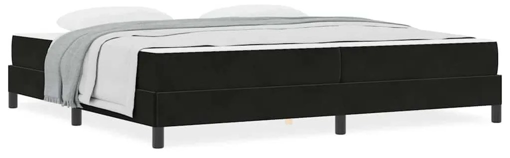 Boxspring ágy matraccal matracmal Fekete 200 x 200 cm Bársony