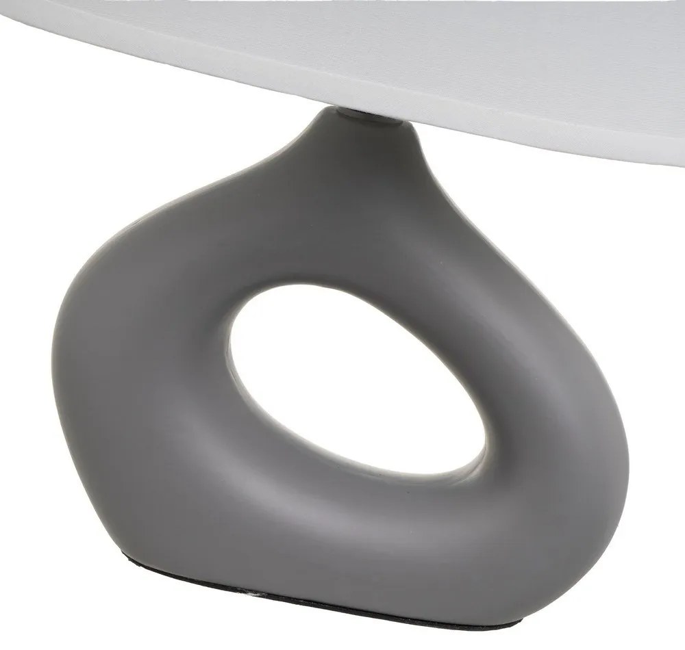 Fehér-szürke kerámia asztali lámpa textil búrával (magasság 30 cm) – Casa Selección